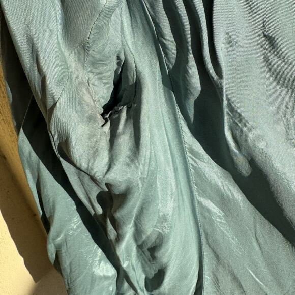 Vintage 80s Ann Tjian For Kenar Sea Foam Green Long Overcoat Blazer Size Small - Picture 9 of 13